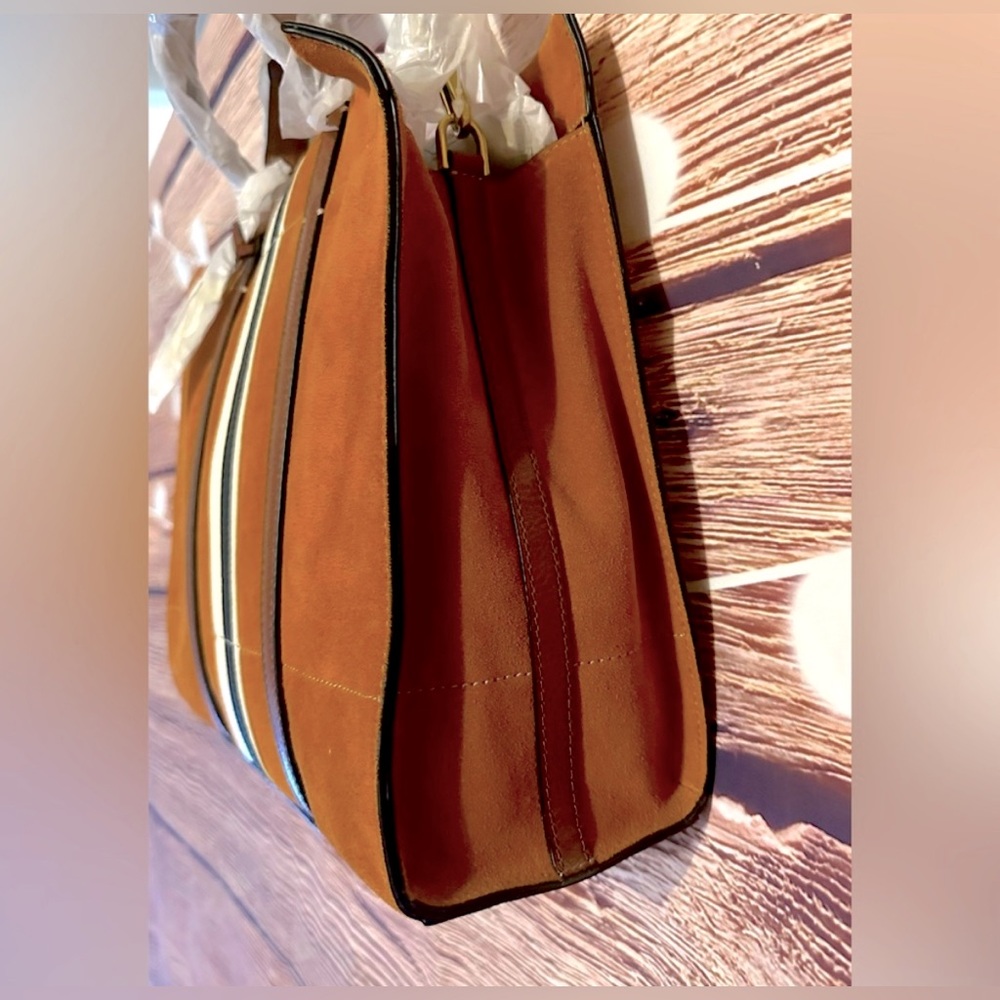 FOSSIL Carmen Shopper Shoulder & Crossbody Strap Included - Caramel Color - Picture 7 of 14